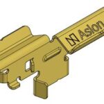 Nähmaschinen-Greifstück aus Metall, goldfarben, für präzises Nähen.