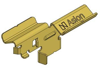 Nähmaschinen-Greifstück aus Metall, goldfarben, für präzises Nähen.