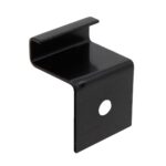 Schwarze Metallhalterung für Bambusmöbel, robust und langlebig.