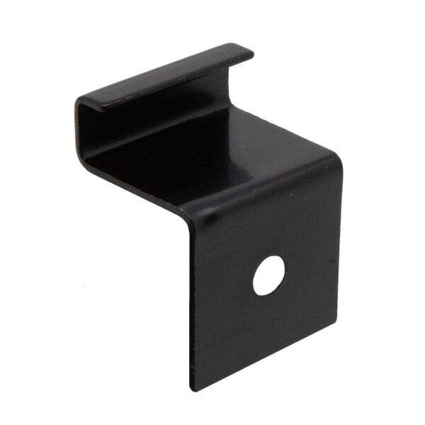 Schwarze Metallhalterung für Bambusmöbel, robust und langlebig.