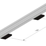 Aluminium-Schiene für Wandverkleidungen aus Bambus und Holz.