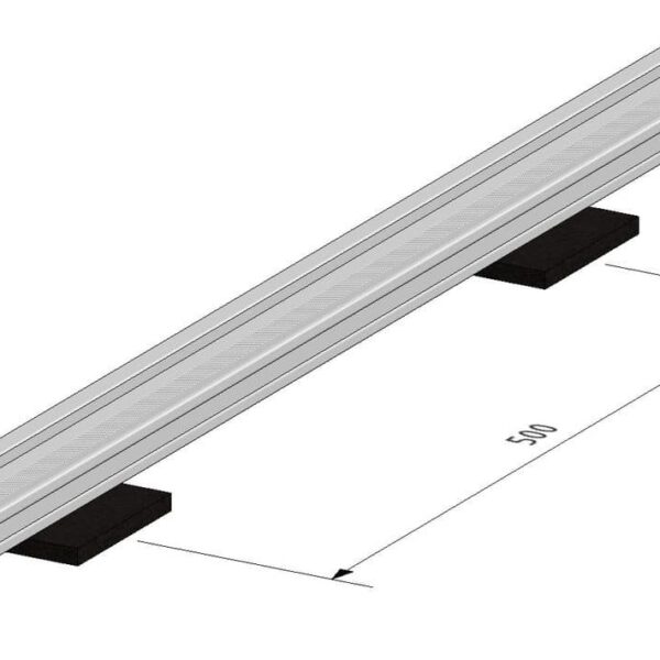 Aluminium-Schiene für Wandverkleidungen aus Bambus und Holz.