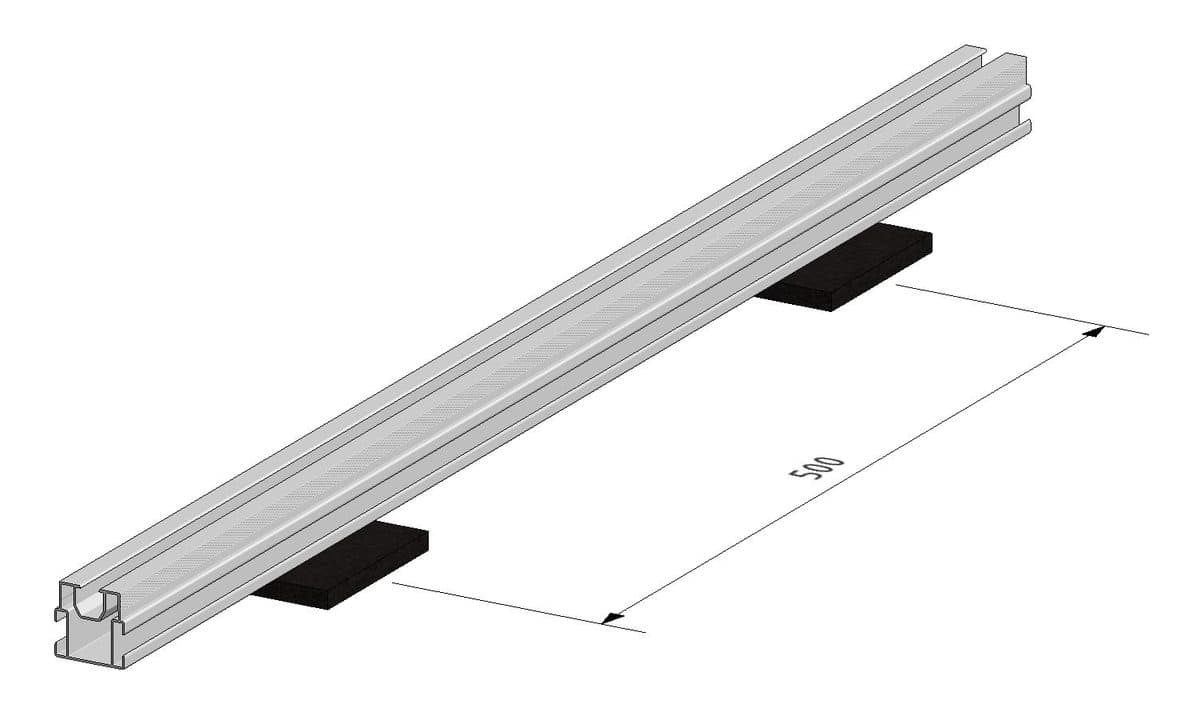 Schienensystem für Bambus- und Holzverkleidungen. Aluminium-Schiene für Wandverkleidungen aus Bambus und Holz.
